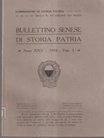 Bullettino senese di storia patria anno XXV 1918 fasc. I