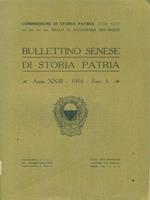 Bullettino Senese Anno XXIII - 1916 - Fasc I