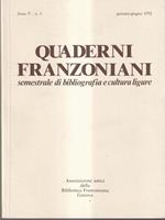 Quaderni franzoniani anno V - n.1 gennaio-giugno 1992