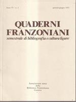 Quaderni franzoniani anno VI - n.1 gennaio-giugno 1993