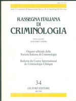 Rassegna italiana di criminologia. Anno IX- N.3-4/ Luglio-dicembre 1998