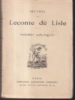 Ouvres de Leconte de Lisle. Poems antiques