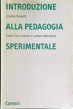 Introduzione alla pedagogia sperimentale