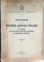 Elenco delle macchine agricole italiane anno 1931 - IX elenco n.2