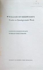 William of Sherwood's treatise on syncategorematic words