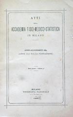 Atti Della Accademia Fisio-Medico-Statistica in Milano. Anno accademico 1885. Serie quarta - Volume 3