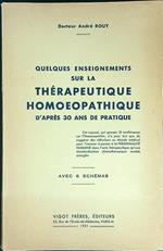 Quelques enseignements sur la therapeutique homoepathique