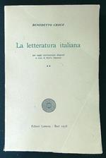 La letteratura italiana vol. II