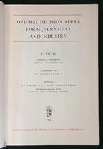 Optimal Decision Rules for Government and Industry vol. I