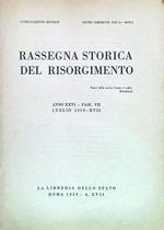 Rassegna storica del Risorgimento - Anno XXVI Fasc. VII Luglio 1939-XVII