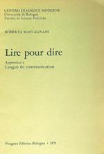 Lire pour dire. Appendice a Langue de communication