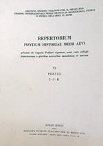 Repertorium fontium historiae medii aevi vol VI Fontes I-J-K