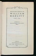 Selected Essays of William Hazlitt 1778-1830