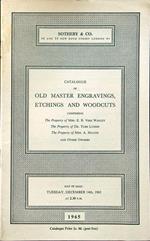 Catalogue of old master engravings, etchings and woodcuts