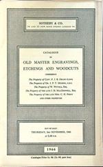 Catalogue of master engravings, etchings and woodcuts