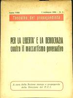 Per la libertà e la democrazia contro il maccartismo governativo