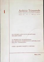 Archivio trimestrale 1/marzo 1976