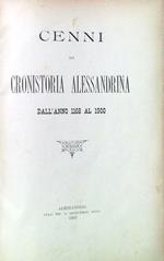 Cenni di cronistoria alessandrina dall'anno 1168 al 1900