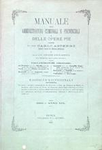 Manuale degli amministratori comunali e provinciali e delle opere pie 1880