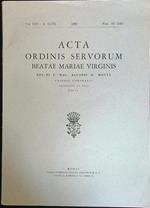 Acta ordinis servorum Beatae Mariae Virginis vol. 22 fasc. 3 1962