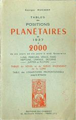 Tables des positions planetaires de 1937 a 2000