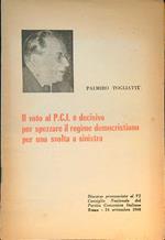 Il voto al PCI è decisivo per spezzare il regime democristiano per una svolta a sinistra