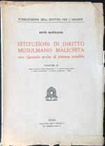 Istituzioni di diritto musulmano malichita vol. II con riguardo anche al sistema sciafiita