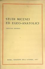 Studi Micenei ed Egeo-Anatolici. Fascicolo secondo