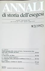 Annali di storia dell'esegesi 9/2(1992)