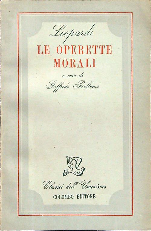 Le operette morali - Leopardi - copertina