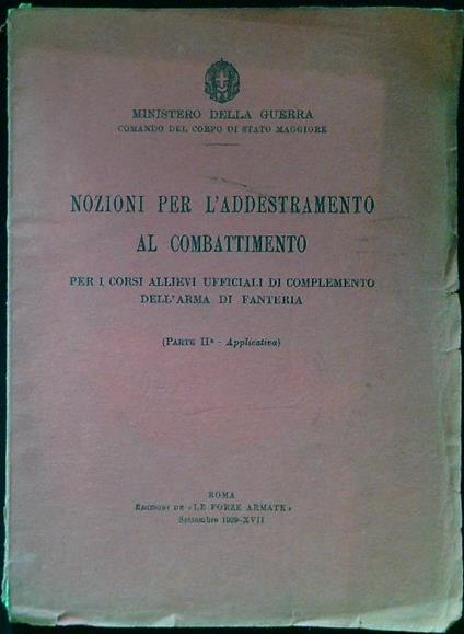 Nozioni per l'addestramento al combattimento. Parte II - Applicativa - copertina