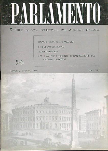 Parlamento 5-6 maggio-giugno 1968 - copertina