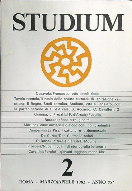 Studium 2 marzo/aprile 1982 - copertina