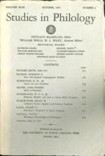 Studies in philology n.4 october 1952