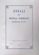 Annali della Scuola Normale Superiore di Pisa Serie III Vol XI, 2