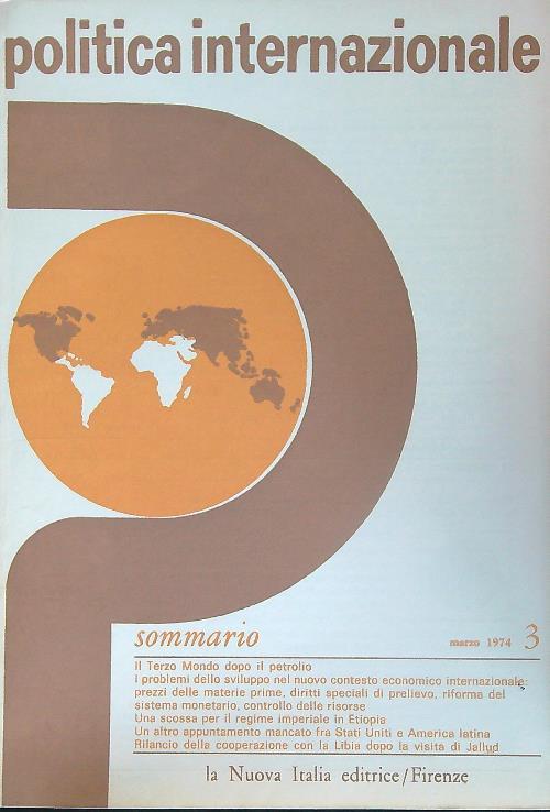 Politica internazionale 3/marzo 1974