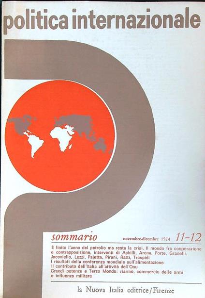 Politica internazionale 11-12/ nov-dic 1974 - copertina