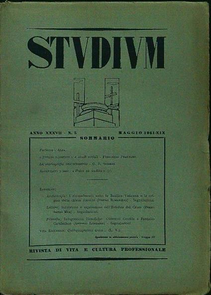 Studium n.5 maggio 1941 - copertina