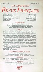 La nouvelle revue francaise  80/ aout 1959