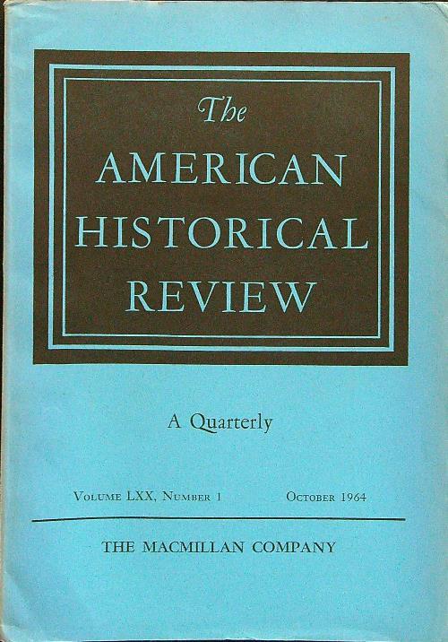 The american historical review n.1 october 1964 - copertina