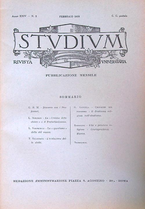 Studium Anno XXIV - n. 2/ febbraio 1928