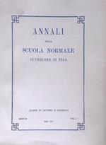 Annali della Scuola Normale Superiore di Pisa Serie III Vol I, 1 - 1971