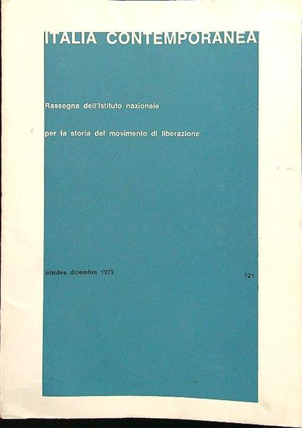 Italia contemporanea 121 ottobre-dicembre 1975 - copertina