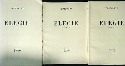 Elegie 3vv - Properzio - copertina