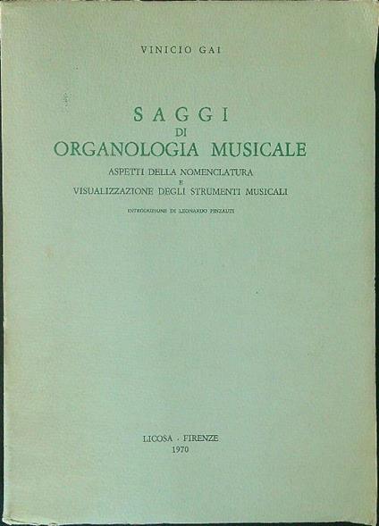 Saggi di organologia musicale - Vinizio Gai - copertina