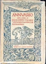 Annuario del R. Istituto Tecnico Leonardo Da Vinci Alessandria 1931-1932