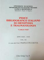 Indice bibliografico italiano di ortopedia e traumatologia Carlo Pais Vol XX