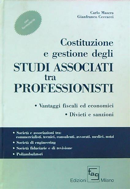 Costituzione e gestione degli studi associati tra professionisti - Carlo Masera - copertina