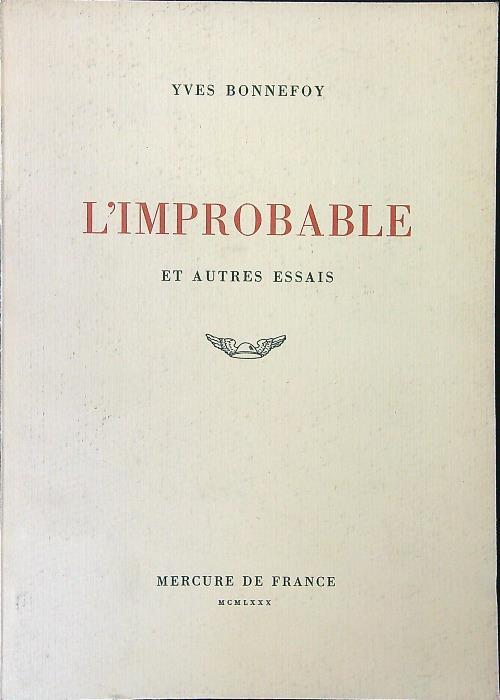 L' improbable - Yves Bonnefoy - copertina