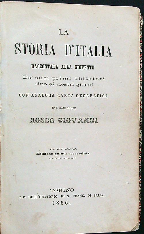 La storia d'Italia - Giovanni Bosco - copertina